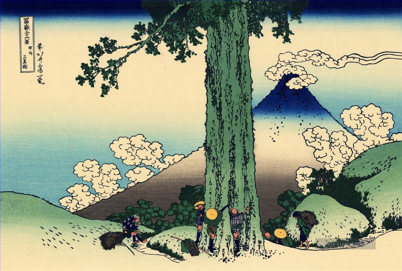 Fehlhima Pass in der kai Provinz Katsushika Hokusai Ukiyoe Ölgemälde